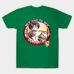 My Cat Is My Valentino Calico Life 3AC T-Shirt